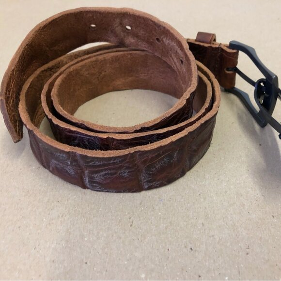 Toasted Croc | 1.5 Lejon Croc Embossed Leather Belt Size 40